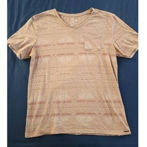 Men's On The Byas Tan Navajo V-neck Tee (Large)